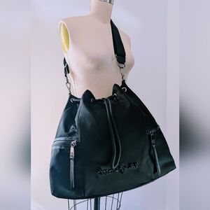 Henri Bendel - Black Nylon Pullstring Tote Bag